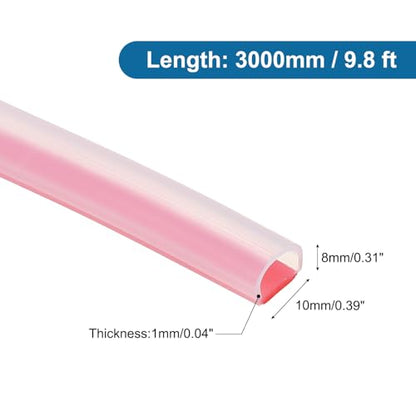 PATIKIL Silicone Weather Stripping Door Seal, 9.8 ft D Shape Weather Stripping Self Adhesive Door Seal Strip for Door Frame, Window Sealing, Large Gap, 25/64" Wx5/128 Tx5/16 H, Clear/Red - size: 9.8 Ft Long, 25/64"wx5/128"tx5/16"h