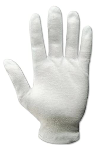 MAGID TouchMaster 681H Glove | Cotton Inspection Gloves - Large, White (12 Pairs)