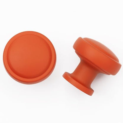 Brushed Bronze Solid Alloy Cabinet Knob Soft-Touch Color 30 Pack Round Knurled Cabinet Handle Hardware Drawer Pulls (20, Soft-Touch Orange) - color: Soft-Touch Orange