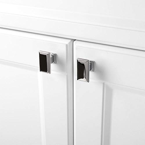 KOOFIZO 10 Pack Polished Chrome Cabinet Knobs Chrome Drawer Knobs K07 Rectangular Single Hole Cabinet Pulls for Cabinets Drawers Dresser Cupboard Bedroom Closet Bathroom - color: Polished Chrome, size: Knob 01 - 10Pcs