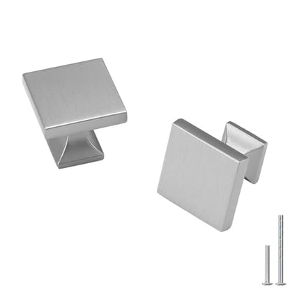 homdiy 10 Pack Cabinet Knobs Brushed Nickel Drawer Knobs - Square Cabinet Knobs for Dresser Drawers Silver MO6785SNB Kitchen Cabinet Knobs - color: Brushed Satin Nickel
