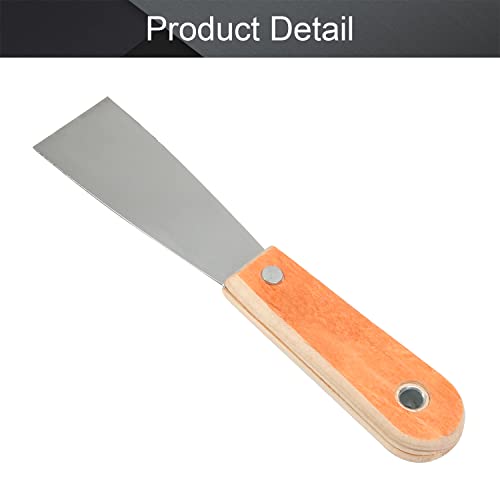 Utoolmart Putty Scraper 1.5" Cr-V Steel Stiff Putty Knives with Wooden Handle for Taping Paint Wall Floor Tile 2Pcs - size: 1.5 inch