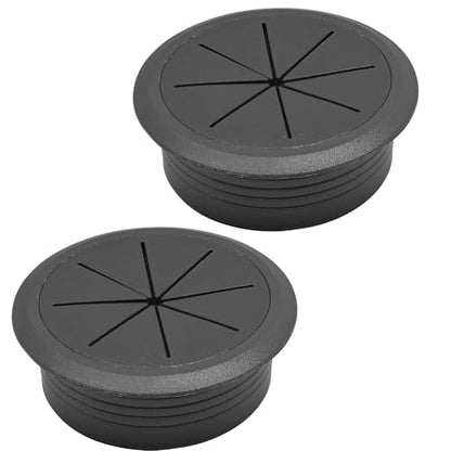 Desk Grommet 2-1/16" (53 mm), Desk Hole Cover for Cables Black, Cable Grommet ABS Plastic, Desk Hole Grommet for Office and Home Table Cable, Detachable & Flexible Cable Cord Organizer-2 Pcs - size: 2-1/16"(53 mm)-2Pcs, style: Black