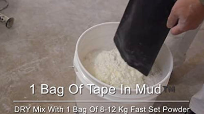 Tape in Mud™ 2025 Version-Fiber Reinforcement additive to Drywall Taping Compound-Finish Drywall Joints Without Tape-Tapeless Drywall Finishing - No More Taping | Save 40% of Labor