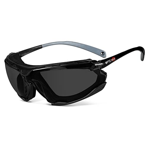 Glove Station Optic Max - Anti-fog Protective Eyewear for Men - Safety Glasses with 3 Lens Options - Clear, Amber or Gray - color: Gray