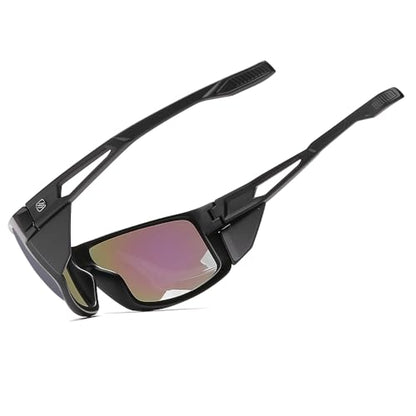 Z87 Polarized Safety Sunglasses, UV400 Wraparound Work Glasses,Protective Shades for Men Women Driving Cycling - color: Matte Black Smoke