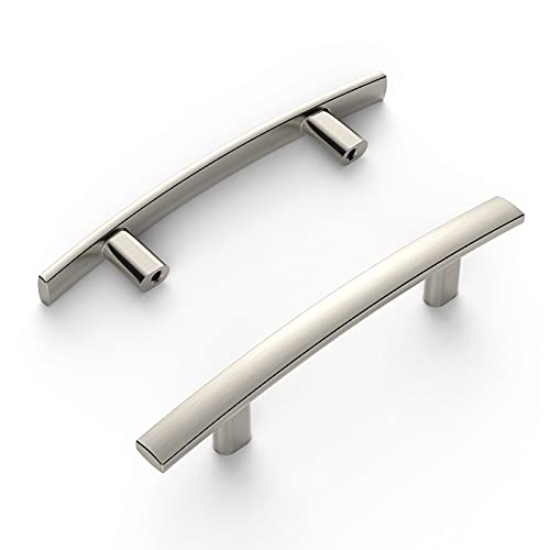 Amerdeco 10 Pack Brushed Satin Nickel 3 Inch(76mm) Hole Centers Kitchen Cabinet Pulls Hardware Kitchen Handles for Cabinets Cupboard Handles Drawer Pulls ZH0003 - color: Brushed Satin Nickel, size: 3"/76MM Hole Center