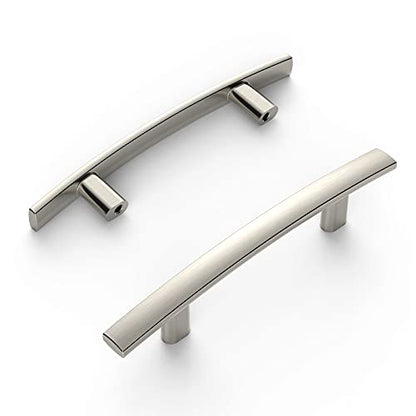 Amerdeco 10 Pack Brushed Satin Nickel 3 Inch(76mm) Hole Centers Kitchen Cabinet Pulls Hardware Kitchen Handles for Cabinets Cupboard Handles Drawer Pulls ZH0003 - color: Brushed Satin Nickel, size: 3"/76MM Hole Center