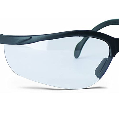 Walker's Sport High-Grade Polycarbonate Lenses Half Frame Soft Rubber Nose Piece Adjustable Safety Shooting Glasses - color: Clear, size: One Size (Pack of 2)