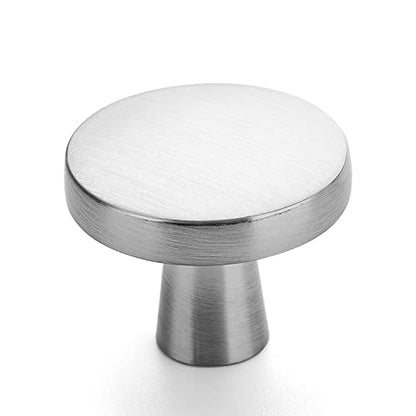 Ravinte 25 Pack Drawer Pulls 1-1/4 Inch Kitchen Cabinet Knobs Brushed Nickel Round Dresser Drawer Knobs Solid Dresser Knobs Drawer Knobs Simple Cabinet Hardware for Cupboard Drawer Pulls - color: Brushed Nickel