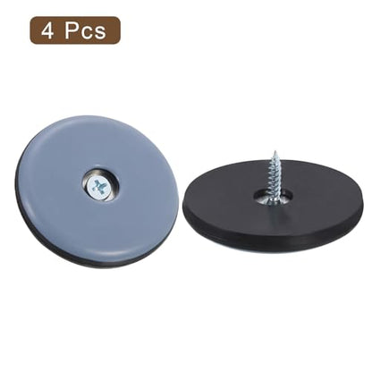 uxcell Furniture Sliders, 4Pcs 2" - PTFE Round Chair Leg Floor Protectors, Screw-On Furniture Pads with Screw, Chair Glides for Carpet Hardwood Floors - size: 2"