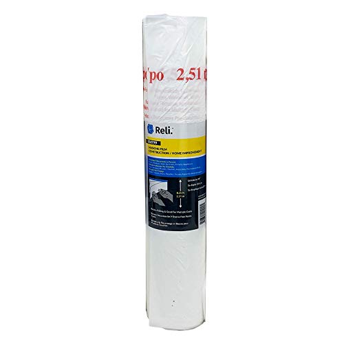 Reli. Masking Film, 1 Roll | 90' Foot x 99" Inch | Masking Plastic Film, Pre-Folded | Hand Masker for Painting & Automotive | Plastic Overspray Protection - size: 90 foot length x 99 inch width | 1 roll