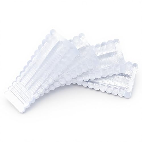 4 Pack Clear Rubber Door Stop, Wedge Thin Door Stoppers for Bottom of Doors Clear Non-Scratching DoorStops Sturdy Stackable Doors Stops for Home Office School (15mm/0.59in)