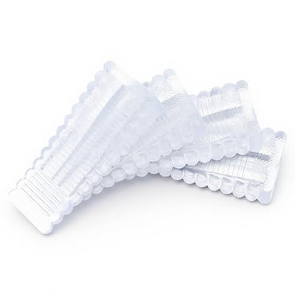 4 Pack Clear Rubber Door Stop, Wedge Thin Door Stoppers for Bottom of Doors Clear Non-Scratching DoorStops Sturdy Stackable Doors Stops for Home Office School (15mm/0.59in)