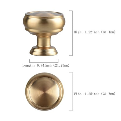 10 Pack Champagne Bronze Cabinet Knobs, 1-1/4 Inch Modern Furniture Hardware Zinc Alloy Knob, Single Hole Hardware Handles Kitchen Cabinet Dresser Knob, Drawer Knobs - color: Champagne Bronze