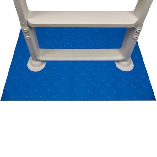Aqua Select 9" x 30" Pool Ladder/Step Mat - Blue Vinyl Anti-Slip Pool Liner Protection Mat - size: 9" x 30"