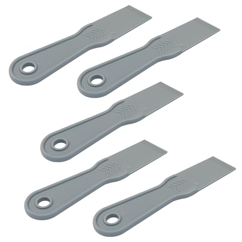 1.5 Inch Plastic Putty Knife Scraper, 5Pcs Flexible Spackle Knife for Spackling, Air Bubble Remover, Sticker Installation, Used for Repairing Walls, Pasting Plaster, Scraping Putty (Grey)