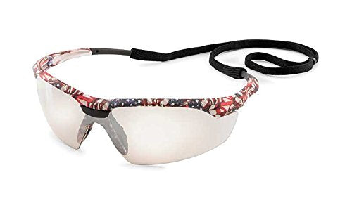 Gateway Safety 28USOM Conqueror Wraparound Eye Safety Glasses, Clear in/Out Lens, Old Glory Camo Frame,Regular - color: Clear in/Out Lens / Old Glory Camo Frame, size: Standard