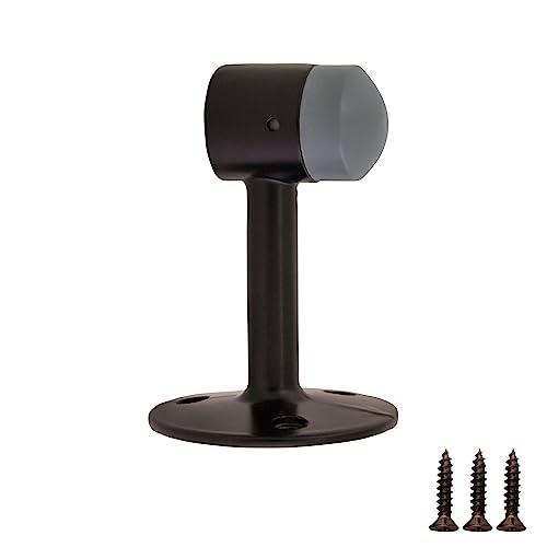 Design House Gooseneck Door Stop Wall Protector with Rubber Tip, Design House Oil Rubbed Bronze Aluminum Door Stopper, 2-Pack, 189290-ORB - color: Oil Rubbed Bronze, size: 2 Pack, style: Gooseneck Doorstop