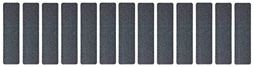 Stair Treads Collection Indoor Skid Slip Resistant Carpet Stair Tread Treads (7 inch x 24 inch) (Dark Grey, Set of 13) - color: Dark Grey, size: 13 Pcs - 7"x24"