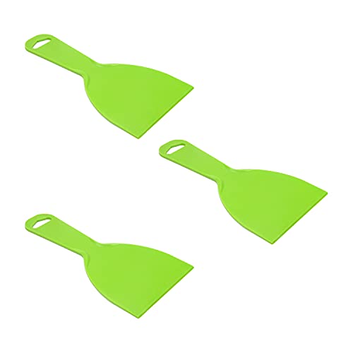 Utoolmart Putty Scraper 4" Plastic Flexible Putty Knives Spreader for Taping Drywall Wall Painting Green 3Pcs - size: 4 inch