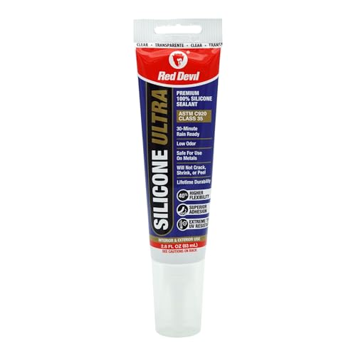 Red Devil 0795 StormGuard 920 100% RTV Silicone Sealant, 2.8 oz. Tube, Clear, 1 Pack - color: Clear, size: 1 - Pack, style: 2.8 oz.