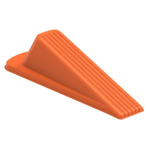 Crosize Door Stoppers for Bottom of Door, Premium Rubber Door Stops, Sturdy Door Wedge for Carpet, Tile, Concrete, Wood, Door Holder for Heavy Duty Door (Orange, 1 Pack) - color: Orange, size: Standard 1 Pack