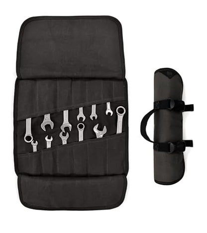 Under NY Sky Tool Roll Organizer, Heavy-Duty Wrench Bag, Portable Hand Tool Pouch for Mechanics, Electricians, and Hand Tools - color: 14 Slots Gray
