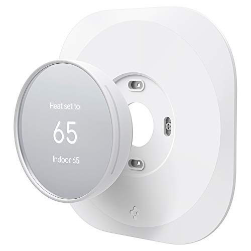 Spigen Wall Plate Designed for Google Nest Thermostat Wall Plate (Included Metal Plate and 4 Screws) - White - color: White