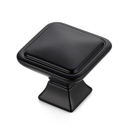 Ravinte 30 Pack Solid Single Hole Square Foot Cabinet Arch Knobs Kitchen Cabinet Knobs Matte Black Cabinet Knobs Black Drawer Pulls Kitchen Cabinet Hardware Knobs for Cabinets Cupboard Handles - color: Matte Black