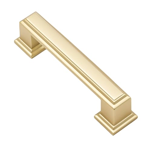 Alzassbg 10 Pack Brushed Gold Cabinet Pulls, 3 Inch(76mm) Hole Center Cabinet Handles Kitchen Pulls for Cabinets and Drawer AL3071MGP - color: Brushed Gold, size: 3" Hole Center