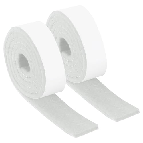 uxcell Felt Strips with Adhesive Backing, 2 Rolls 1" x 40" x 0.2" Anti Scratch Furniture Felt Tapes Self-Stick Pads for Protecting Hardwood Floor, White - color: White, size: 1"x40"x0.2"