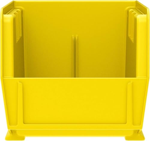 Akro-Mils 30230 AkroBins Plastic Storage Bins, Space-Saving Stackable Bins for Garage, Pantry, Craft Organization, 11" x 5" x 5", Yellow, 12-Pack - color: Yellow