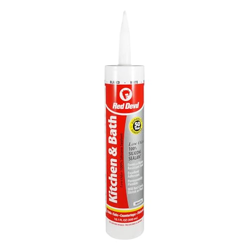 Red Devil 0836 Kitchen & Bath Low Odor Silicone Sealant, 10.1 Oz, White, Pack of 1 - color: White, size: 10.1 oz., style: 1 - Pack