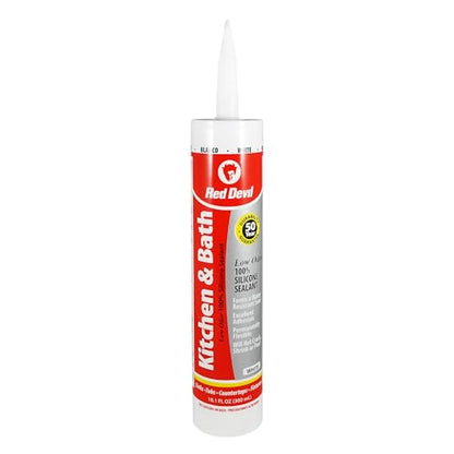 Red Devil 0836 Kitchen & Bath Low Odor Silicone Sealant, 10.1 Oz, White, Pack of 12 - color: White, size: 10.1 oz., style: 12 - Pack