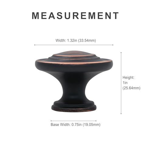 HESTIA HARDWARE 10 Pack | 1.32inch Oil Rubbed Bronze Cabinet Knobs | Oil Rubbed Bronze Cabinet Pulls | Bronze Cabinet Knobs Dresser Knobs and Drawer Knobs (Z4.10.O) - color: Oil Rubbed Bronze