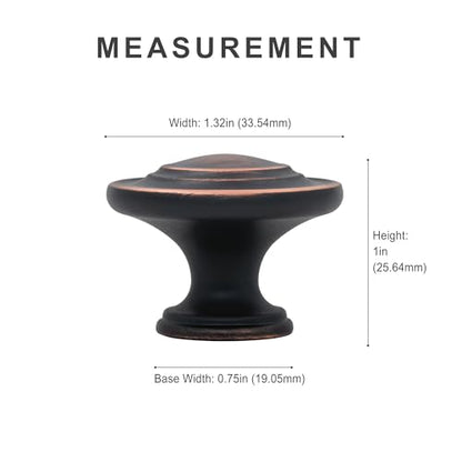 HESTIA HARDWARE 10 Pack | 1.32inch Oil Rubbed Bronze Cabinet Knobs | Oil Rubbed Bronze Cabinet Pulls | Bronze Cabinet Knobs Dresser Knobs and Drawer Knobs (Z4.10.O) - color: Oil Rubbed Bronze