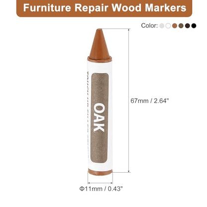 uxcell Wood Repair Markers, 8 Pcs 8 Colors, Touch Up Filler Sticks, Fine Nib, Multi Surface Use, Wood Wax Pen Crayons for Scratches, Furniture, Cabinets, Tables, Carpenters