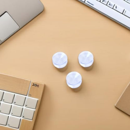16pcs Double-Sided Suction Cup Glass Table Bumpers, Non-Adhesive Anti-Slip Rubber Furniture Pads with 35mm Diameter for Glass Table Top Protection and Stabilization