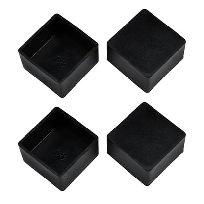 EASYEAH 1-1/2"(38 mm) Square Chair Leg Caps, Silicone Chair Leg Floor Protectors, Flexible End Caps, Non-Slip Rubber Chair Feet Covers for Hardwood Floors, Tables & Patio Furniture, Black (4 PCS) - size: 1-1/2"(38 Mm)