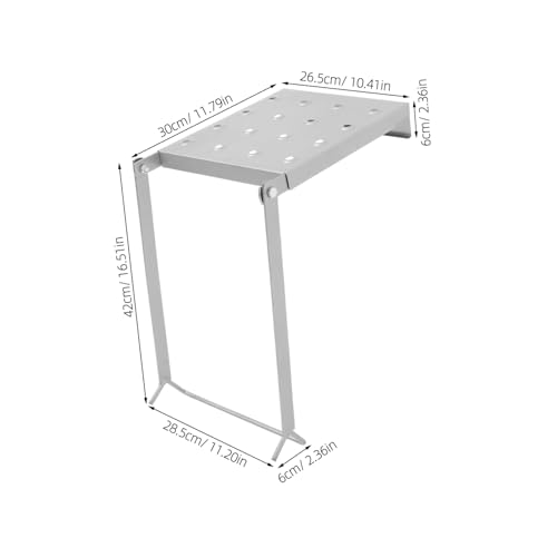 KALLORY Sturdy Iron Work Platform Ladder Tray Folding Platform for Extension Ladders Multi Use Tool Organizer Heavy Duty Construction for Versatile Tasks