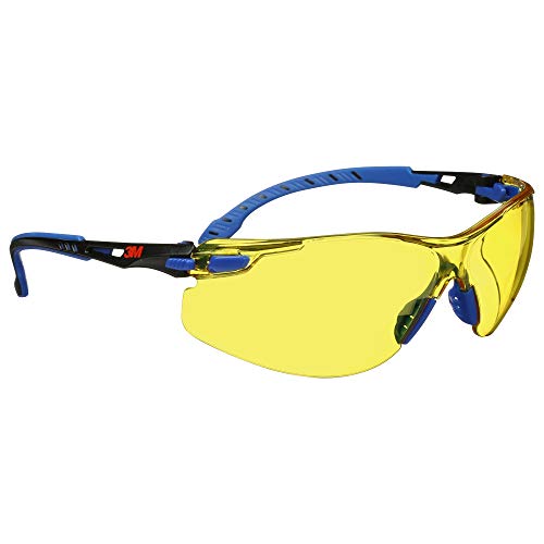 3M Safety Glasses Solus 1000 Series ANSI Z87 Scotchgard Anti-Fog Amber Lens Blue/Black Frame - size: Single, style: Amber Lens, Blue/Black Frame