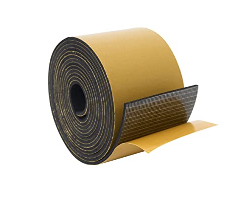 High Density Foam Weather Stripping Door Seal Strip Insulation Tape Roll for Insulating Door Frame, Window, Air Conditioner | Self Adhesive Sealing Weatherstrip (3 in x 1/16 in x 10 Ft, Black) - color: Black, size: 3 in X 1/16 in X 10 Ft