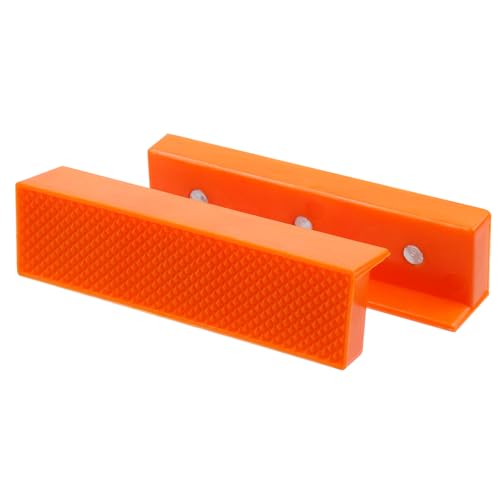 4" Bench Vise Block with 1 Pair Multifunctional nylon Jaw and Suitable for All Kinds of Vise with Magnetic Back Cover, Orange - color: Orange, size: 4 Inch