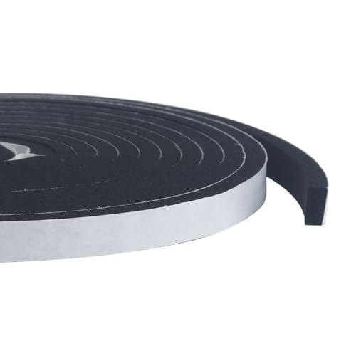High Density Foam Tape - 1/4'' x 1/8'' x 13Ft Weatherproof Adhesive Prevent Condensation Heat Resistant Flame Retardant Weather Stripping Easy to Cut & Install & Remove for Car Doors Pipes Windows - color: White, size: 1/4'' X 1/8'' X 13ft