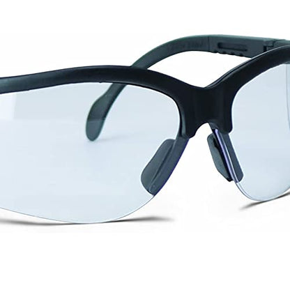 Walker's Sport High-Grade Polycarbonate Lenses Half Frame Soft Rubber Nose Piece Adjustable Safety Shooting Glasses - color: Clear, size: One Size (Pack of 2)