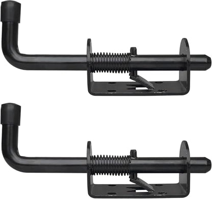 E-TING 2 Packs 5 Inch Spring Loaded Latch Pin with 8 Screws, Heavy Duty Sliding Door Lock Barrel Bolt Latch for Doors/Cabinets/Chests (Carbon Steel)