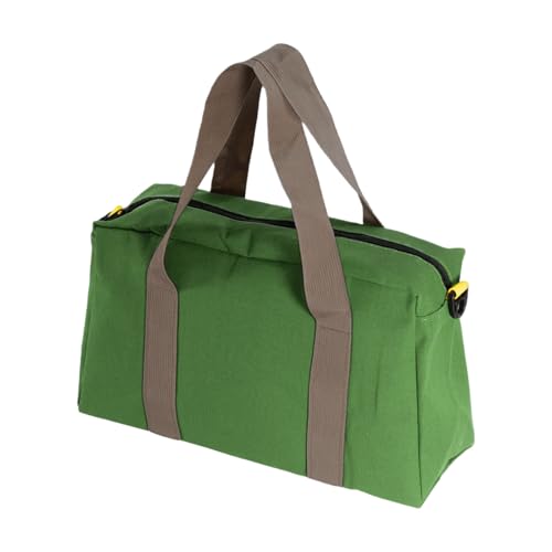 Canvas Wide Mouth Tool Bag, Large Capacity Tool Bags for Men, Portable Home Tool Organizer for Storage Handbag for Screwdrivers, Wrench, Plier, Nails, Pliers Repair Hand Tools (Green-14 Inch) - color: Green, size: 14 Inch