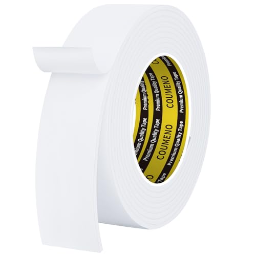 Single-Sided Adhesive EVA Foam Tape 1.8in x16.4FT,White Foam Weather Stripping,Door Seal & Window Insulation Tape,Waterproof Sound Proof Seal Strip for Doors,Windows,Garage Door & Gap Sealing - color: White, size: 1.8in x 16.4FT
