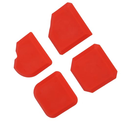 4 PCS Caulking Tool Kit, Silicone Tool, Caulk Smoothing Tool, for Kitchen Bathroom Floor Window Sealant Sealing Sink Joint, Red